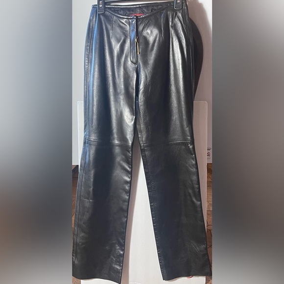 Cole Haan Real Leather Black Pants